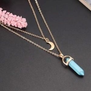 Gold Moon Pendant Necklace